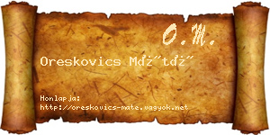 Oreskovics Máté névjegykártya